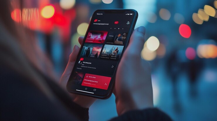 Foto modelo de interface de aplicativo móvel do tiktok em dispositivo apple