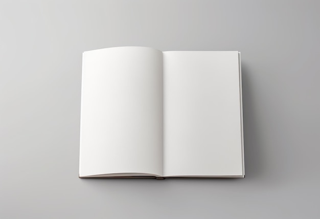 Modelo de livro fotorrealista em fundo cinza claro