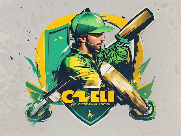 Foto modelo de logotipo da liga de críquete ou design de pôster