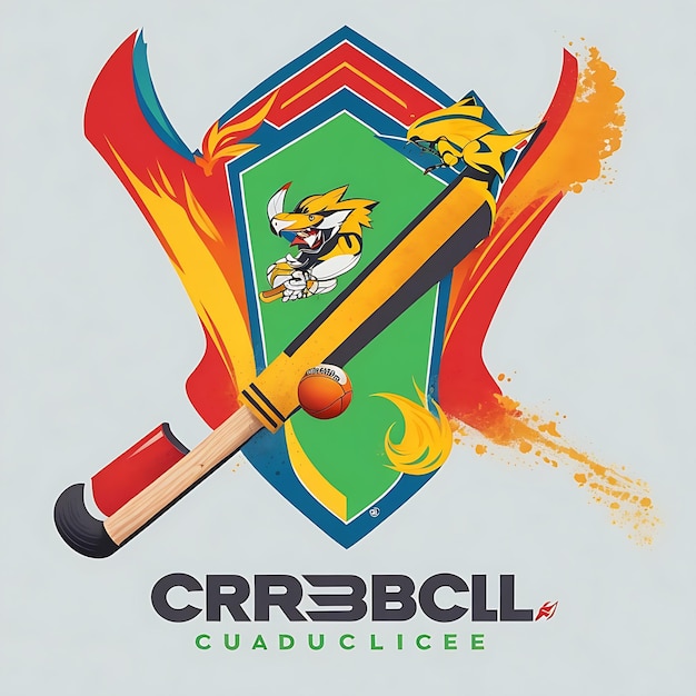 Foto modelo de logotipo da liga de críquete ou design de pôster