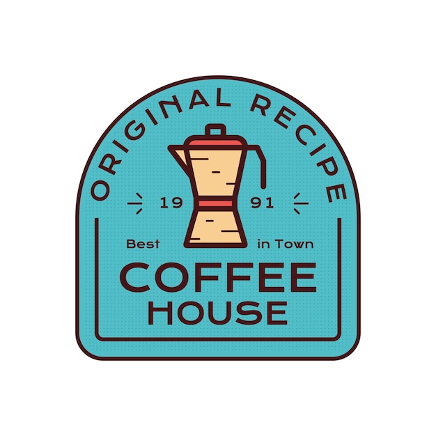 Modelo de logotipo de café Design de emblema de café para cafés, restaurantes e casas de café Gráficos de emblemas de ações