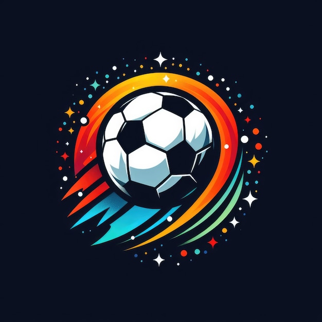Foto modelo de logotipo de cor com bola de futebol