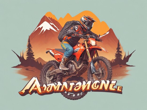 Foto modelo de logotipo de motocicleta adventure trail