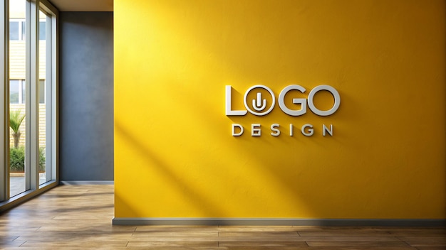 Modelo de logotipo na parede