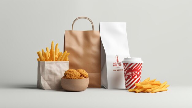 Modelo de marca de embalagem de fast food