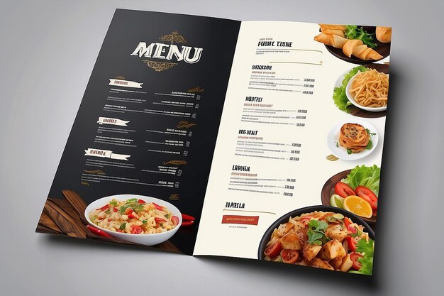 Foto modelo de menu de alimentos