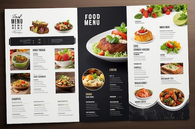 Foto modelo de menu de alimentos