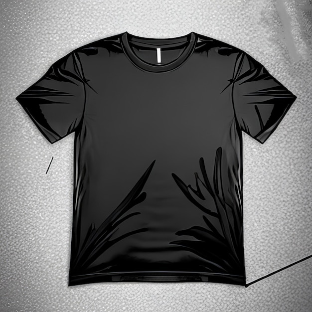 Modelo de moda de camiseta preta em branco
