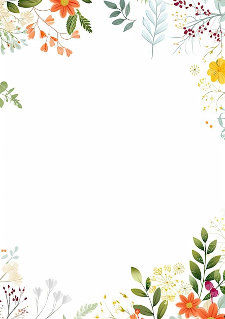 Modelo de moldura de flor de aquarela desenhada à mão para convite para um evento