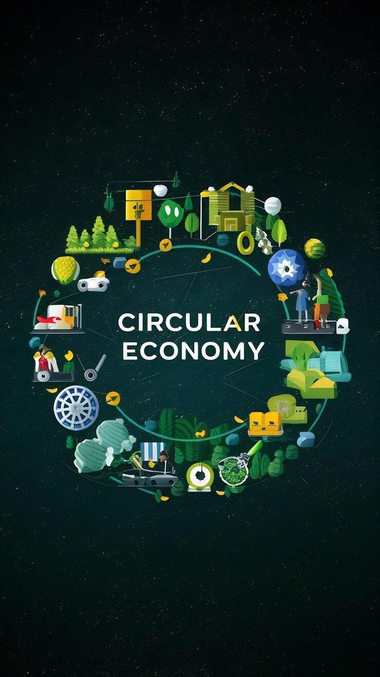 Foto modelo de negócio de economia circular para o desenvolvimento sustentável sistema que diminui os recursos naturais