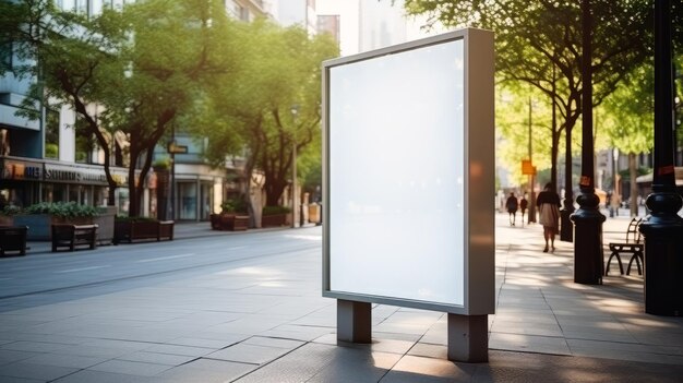 Foto modelo de outdoor em branco para publicidade edifícios da cidade fundo