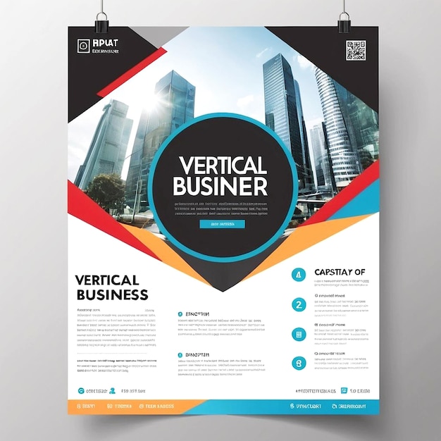 Foto modelo de panfleto de negócios vertical vetorial