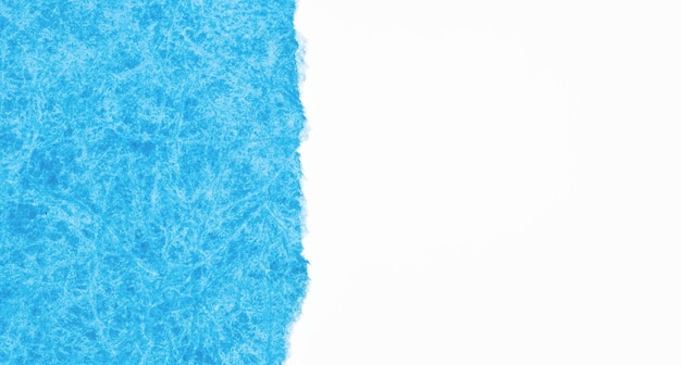 Modelo de papel azul e branco Fundo de duas partes com textura de papel abstrato azul sobre fundo branco com espaço de cópia para texto