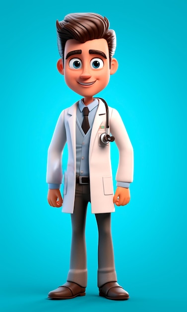 Modelo de personagem 3D de um médico