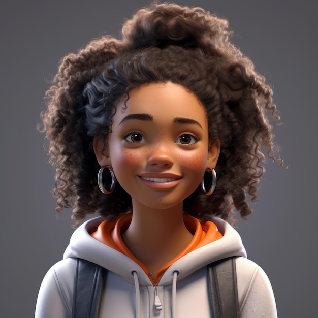 Modelo de personagem 3D exclusivo de uma mulher negra para animação da Nasa