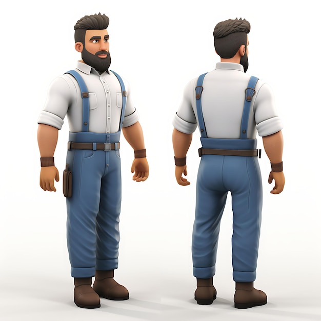 Modelo de personagem 3D Folhas minimalistas simples com conceitos de recuperação mostrando diferentes trabalhos