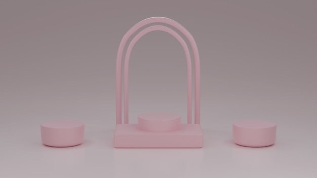 Modelo de plano de fundo do pódio de forma diferente em 3D