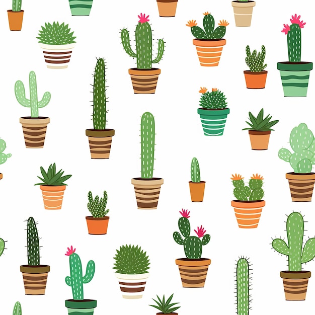Modelo de planta de cactus vibrante em estilo de vaso Design inspirado na natureza