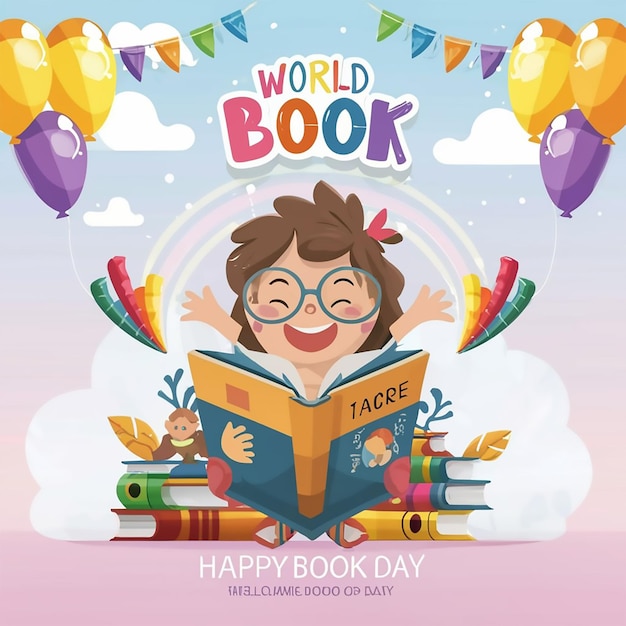 Modelo de postagem de mídia social do Dia Mundial do Livro