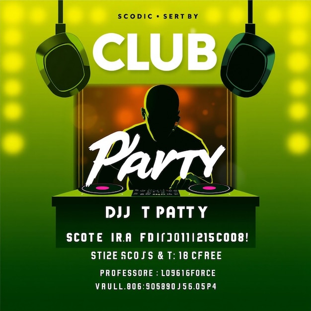 Modelo de postagem de mídia social do flyer da festa do clube