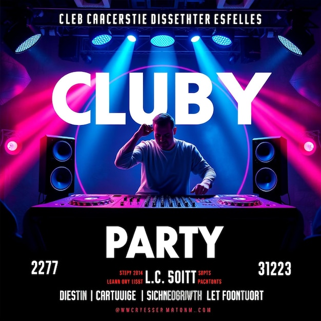 Modelo de postagem de mídia social do flyer da festa do clube