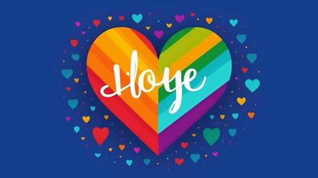 Modelo de postagem de mídia social LGBT Orgulho LGBTQ corações e slogans Amor é amor Tenha orgulho, seja você mesmo