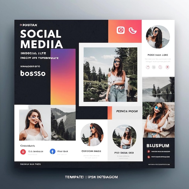 Modelo de postagem do Instagram para redes sociais
