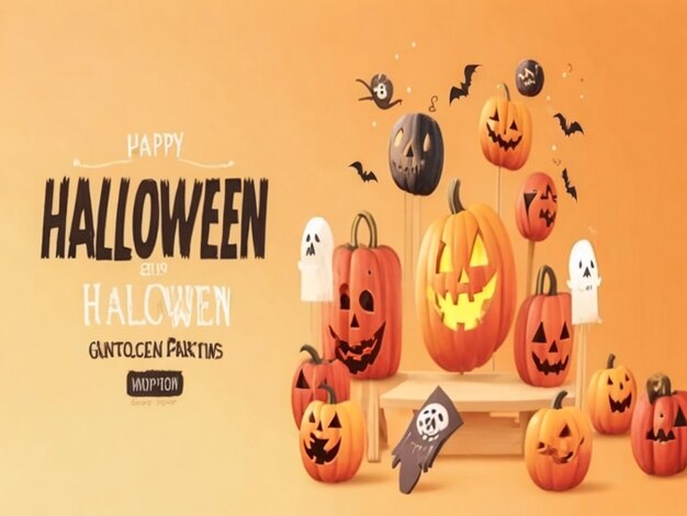 Foto modelo de pôster de promoção de venda de halloween com abóboras de halloween, saco de compras de cupom fantasma fofo e