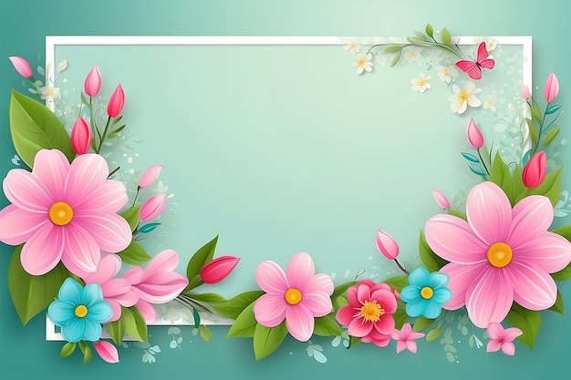 Foto modelo de primavera com bela flor ilustração vetorial