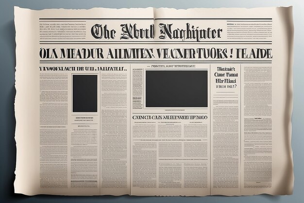 Foto modelo de primeira página de jornal vector antigo em branco modelo de jornal genérico com espaço de cópia para o seu título