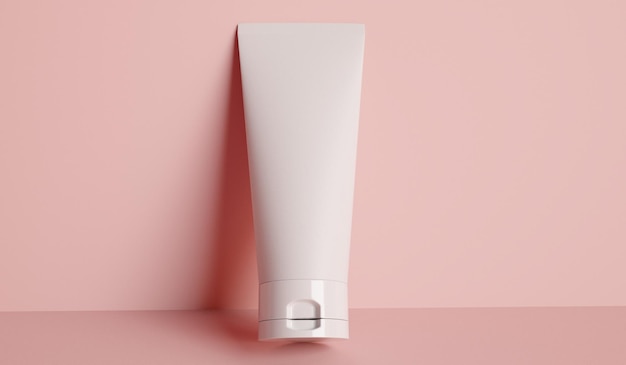 Modelo de produto de tubo cosmético Renderização 3D modelo de embalagem de cuidados com a pele de beleza