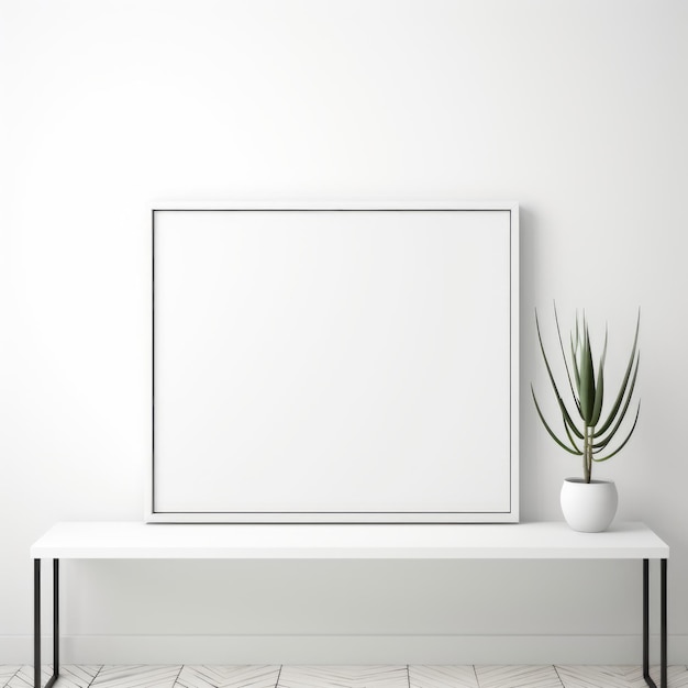 Foto modelo de quadro branco com planta