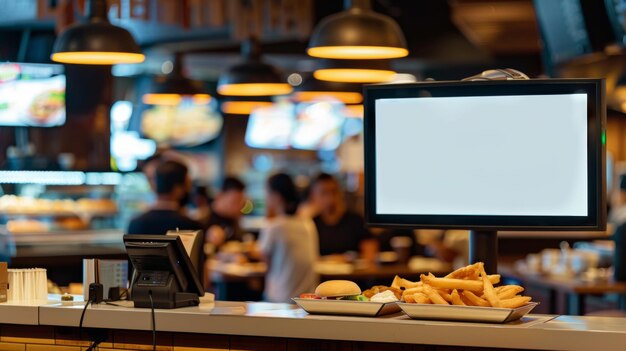 Modelo de quadro de cardápio digital em restaurante de fast food ai criado