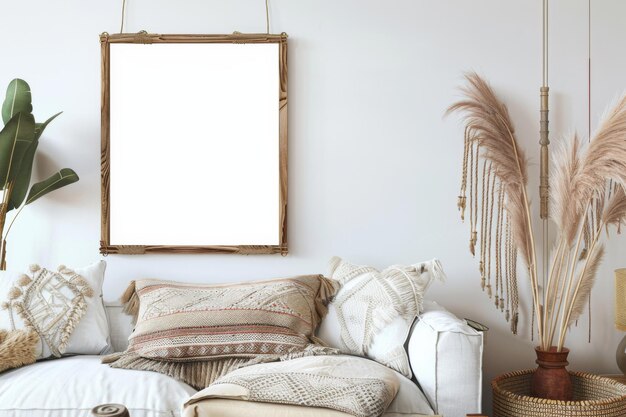 Foto modelo de quadro de cartaz em estilo boho nômade criado com ia gerativa