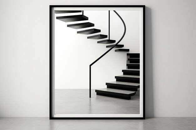 Foto modelo de quadro de poster minimalista indoor criado com ia gerativa