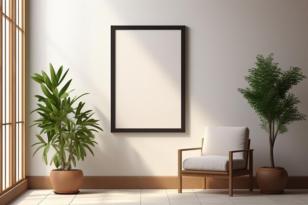 Modelo de Quadro de Poster Minimalista Indoor criado com IA Gerativa