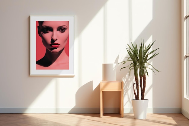 Modelo de Quadro de Poster Minimalista Indoor criado com IA Gerativa