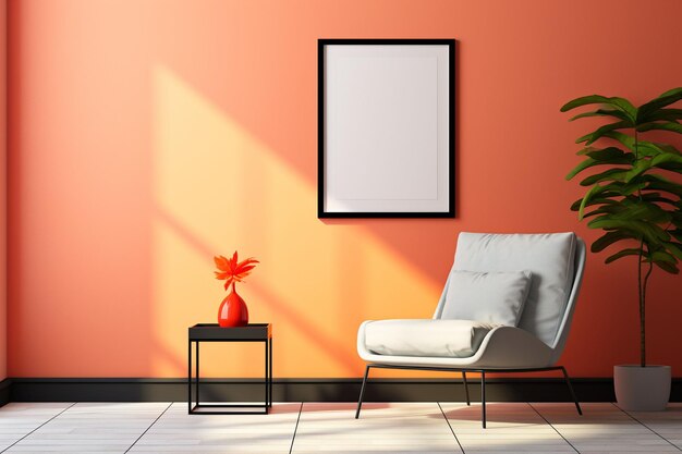 Modelo de Quadro de Poster Minimalista Indoor criado com IA Gerativa