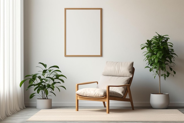 Modelo de Quadro de Poster Minimalista Indoor criado com IA Gerativa