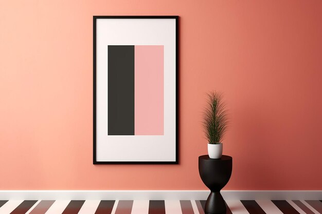 Modelo de Quadro de Poster Minimalista Indoor criado com IA Gerativa