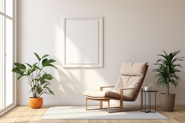 Modelo de Quadro de Poster Minimalista Indoor criado com IA Gerativa