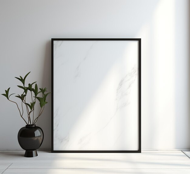 Modelo de quadro preto com uma planta