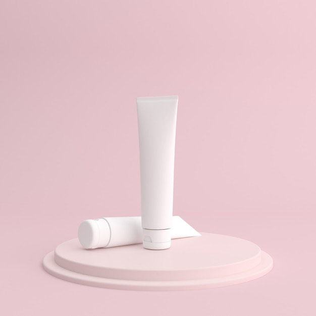 Modelo de recipiente de creme cosmético branco