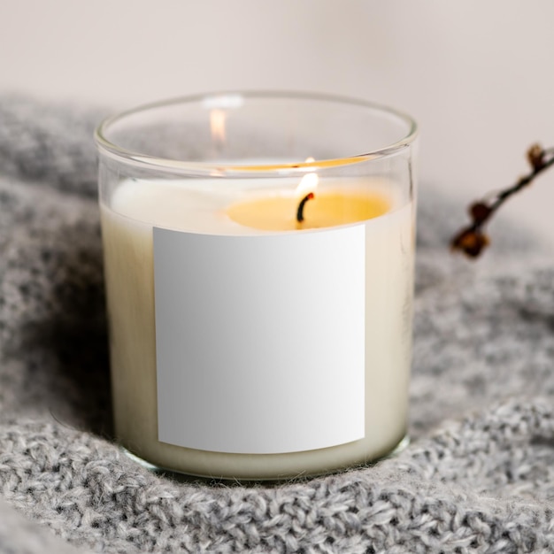 Modelo de rótulo de frasco de vela png produto terapêutico de aroma mínimo