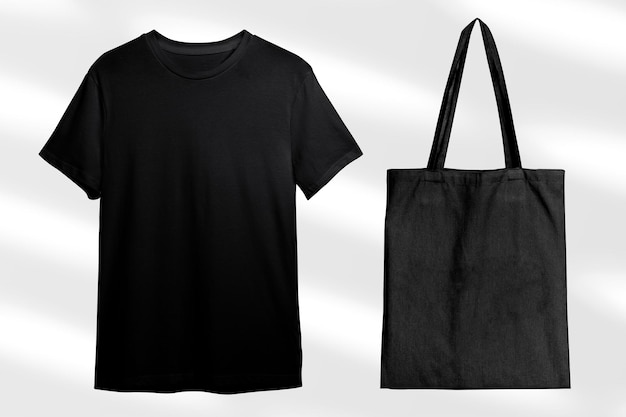 Modelo de roupa png com camiseta e saco