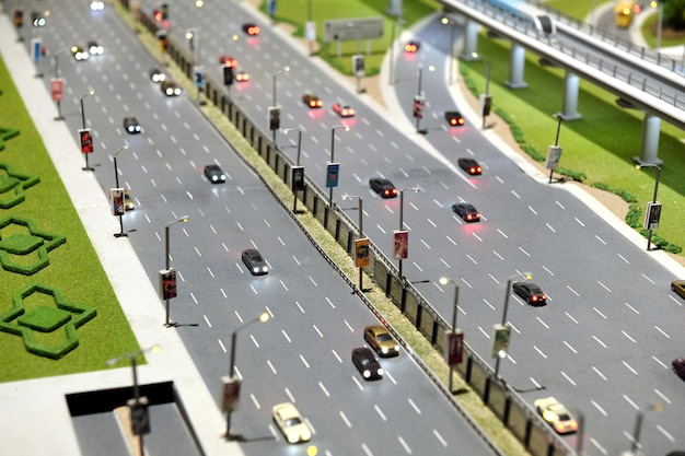 Modelo de rua da cidade com auto-estrada
