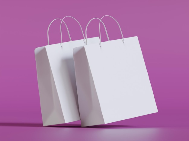 Modelo de sacos de compras em branco