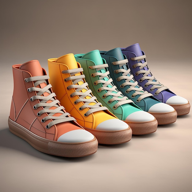 Modelo de sapato em várias cores Projetar um modelo de um par de sapatos em várias cores e diferentes