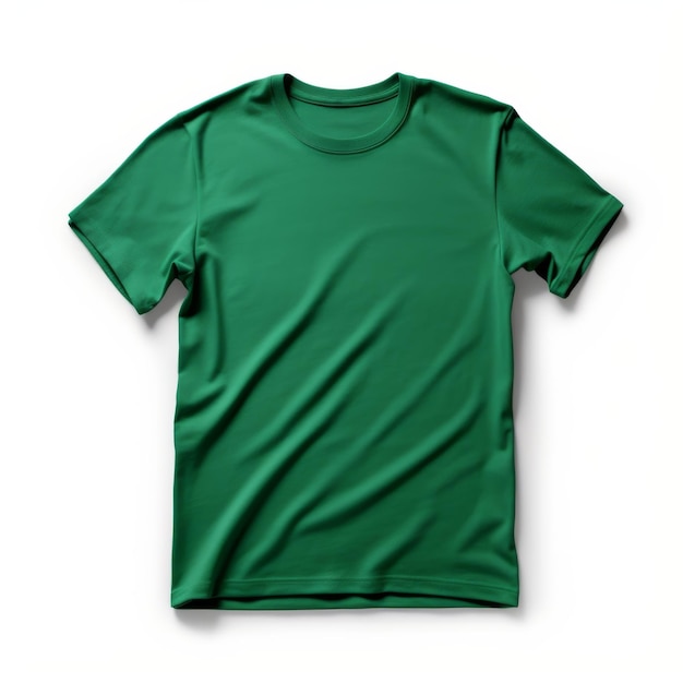 Modelo de T-shirt verde isolado em fundo branco Modelo de t-shirt isolado em fondo branco
