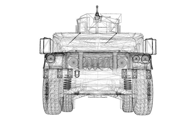 Modelo de tanque militar, estrutura corporal, modelo de arame